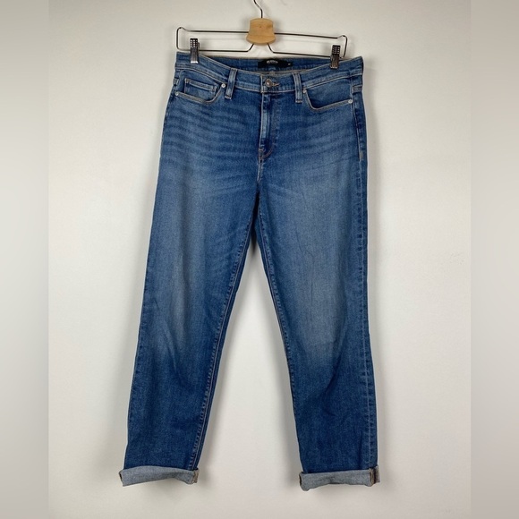 Hudson Jeans Nico Mid-Rise Straight Ankle w/ Rolled Hem, Med Wash, Size 30 - Picture 1 of 13